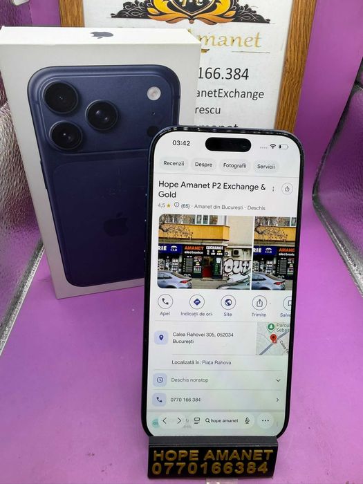 HOPE AMANET P2-Iphone 17 pro la cutie 256 GB/100% BAT-93 cicl