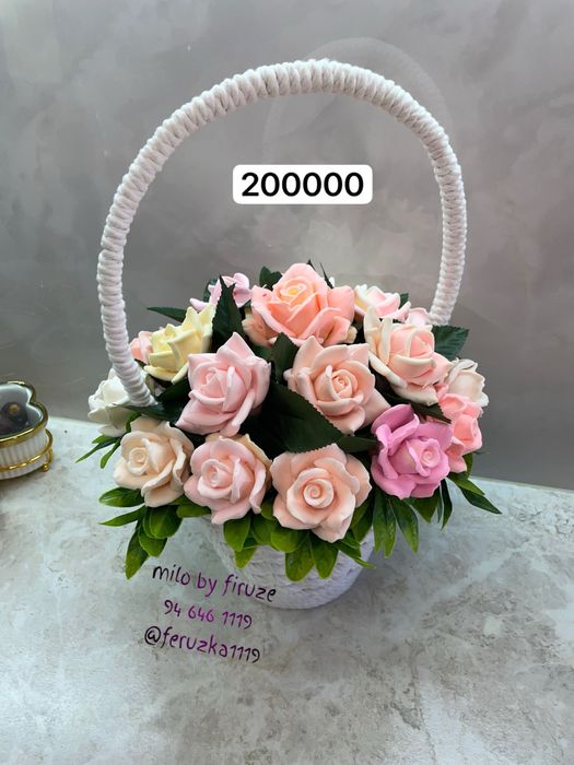 Suniy va sovunli gullar bayram uchun buyurtma qabul qlamz