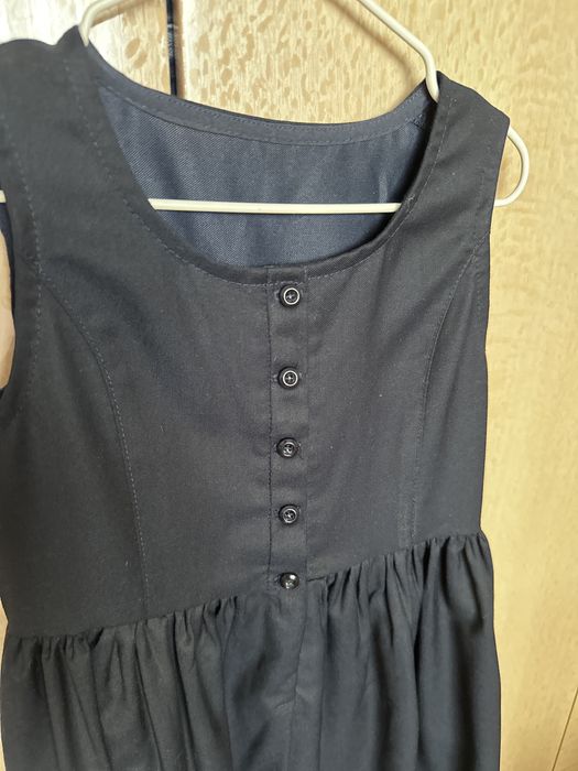 Синий сарафан школьный 116-122 см