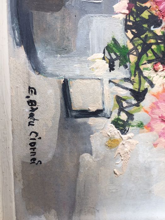 Tablou ulei pe carton semnat G Bratu Ciornei