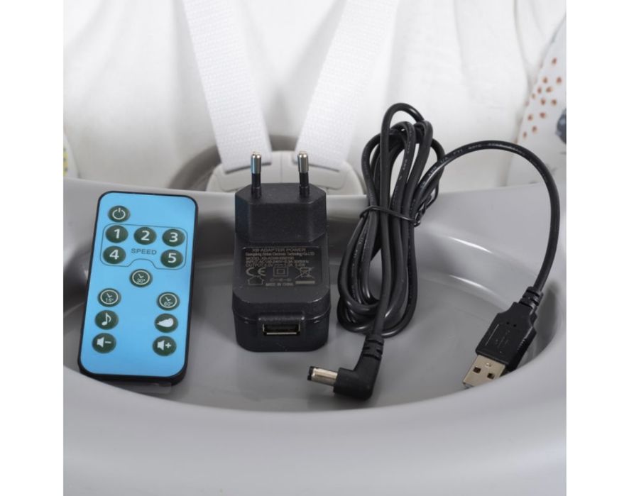 Електрическа люлка Cangaroo - Swing Star, светлосива