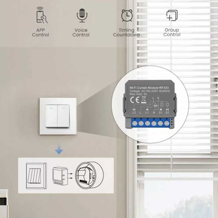 AVATTO CSM16-RF WiFi+RF модул за завеси/щори