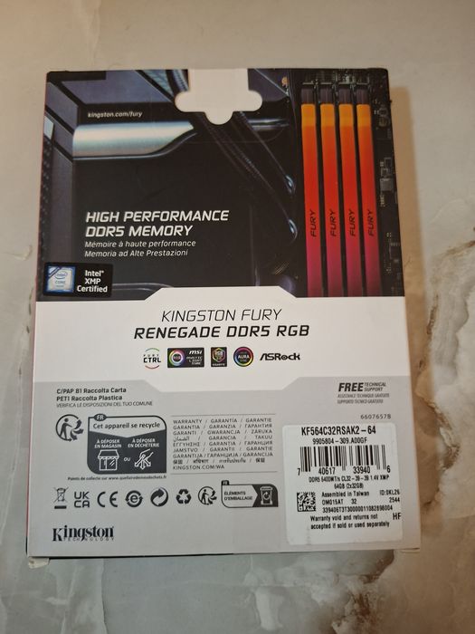 RAM 64GB DDR5 6400mhz Kingston Renegade