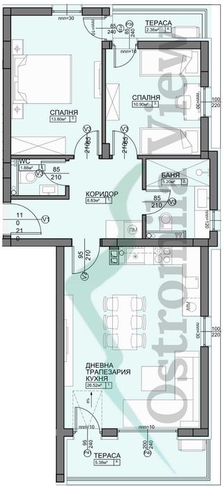 Продава се Тристаен апартамент в Пловдив, Остромила - 109 кв.м за 629 €/кв.м - Снимка #3