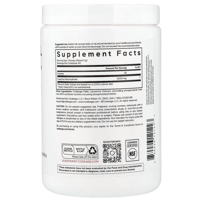 Продам Codeage Liposomal Creatine Sport, 455 г