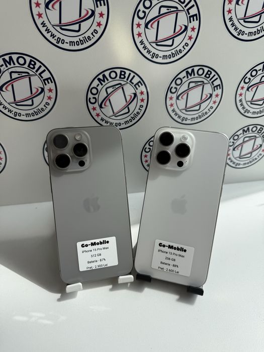 iPhone 15 Pro Max - 256GB/512GB - Natural/White - Impecabil - Garantie