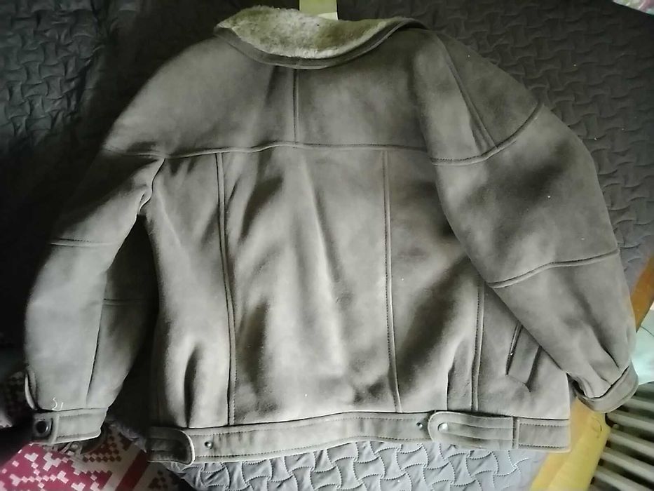 Geaca blana naturala/velur de barbati 54 maro