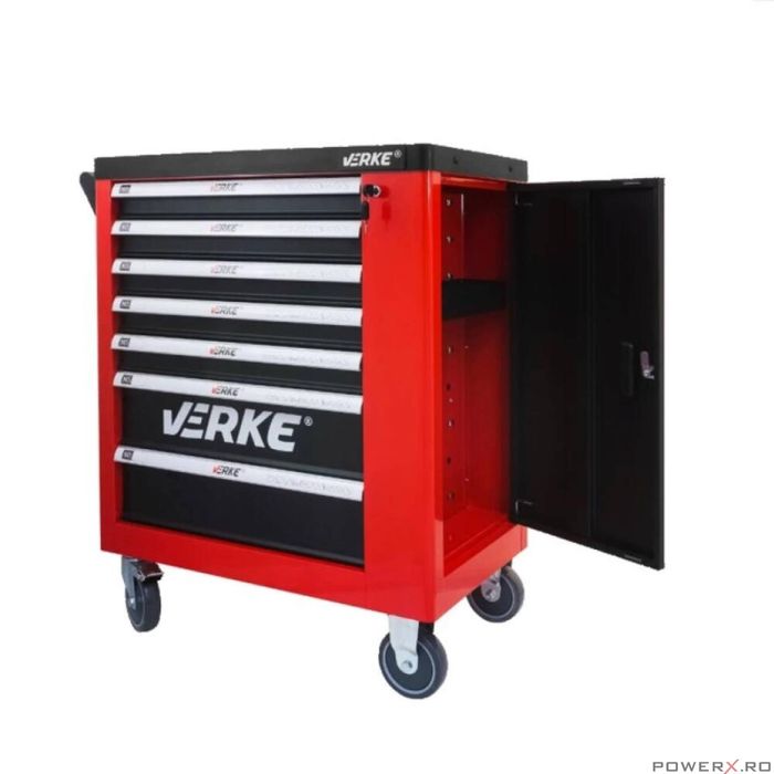 Dulap de scule cu 7 sertare echipat, 250 piese Verke