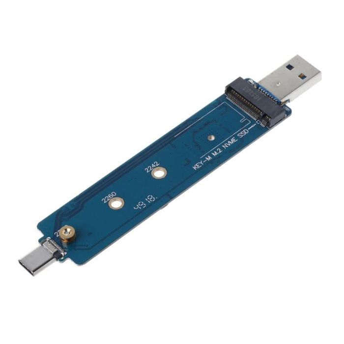 Adaptor SSD M.2 NGFF NVMe la USB-C 3.1 + USB 3.0 rack extern carcasa