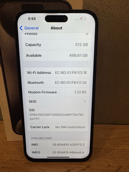 iPhone 15 Pro Max 512GB Blue Titanium