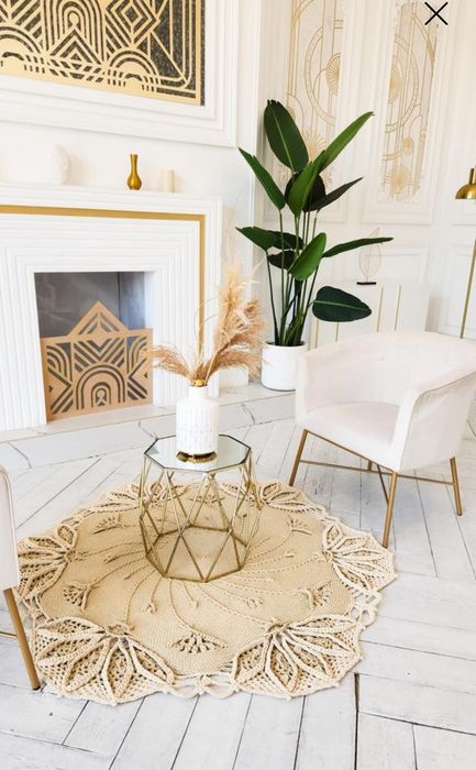 Круглый ковёр ручной работы