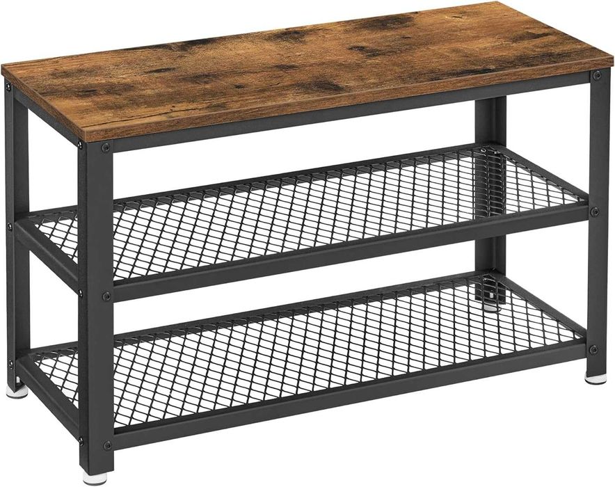 Banca/pantofar rustic, VASAGLE, 73 × 30 × 45 cm