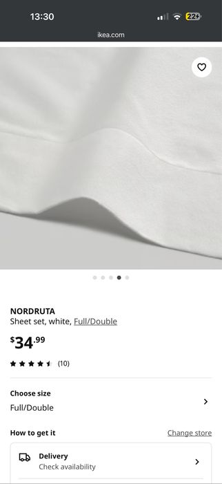 Простынь Ikea Nordruta 135x190