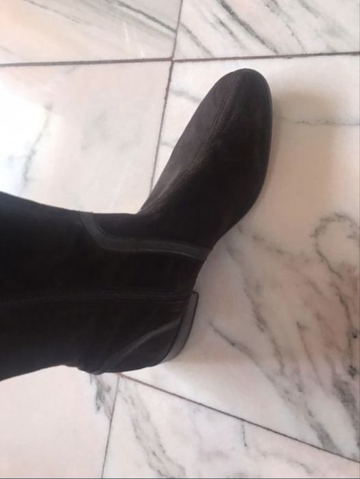 cizme peste genunchi maro piele intoarsa