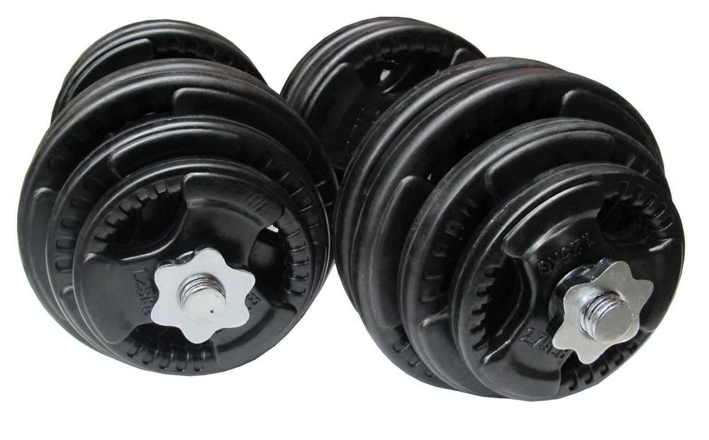 Разглобяеми Гумирани Дъмбели, Регулируеми Каучукови Гири - 2 х 30 кг