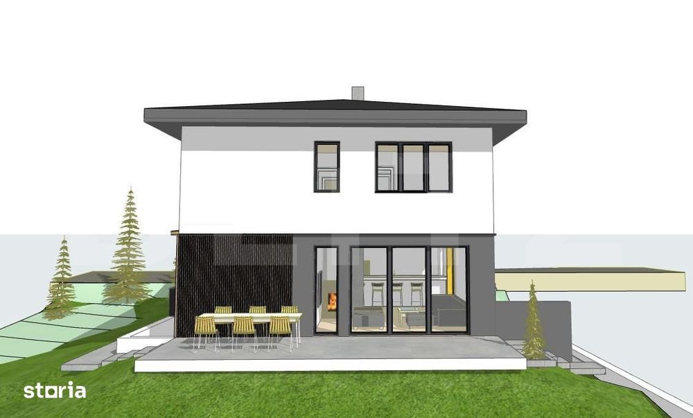 Casa 191 mp la rosu, teren 550 mp, zona profi, vedere panoramica