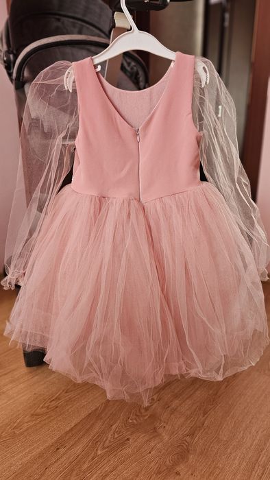 Рокля с тюлени ръкави 6/7-122см