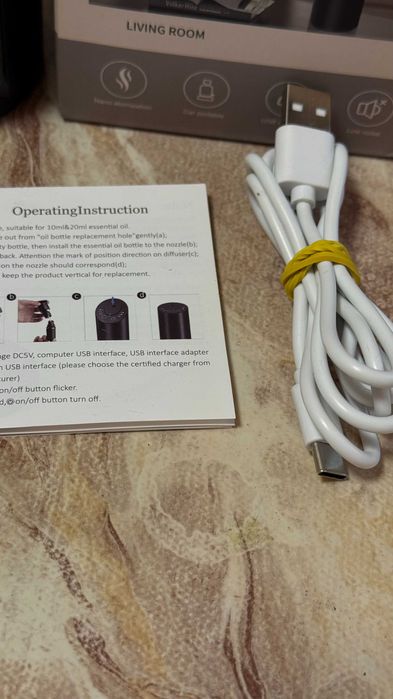 Nebulizator de ulei esential, 2000 mAh, USB ,pulverizare programabila