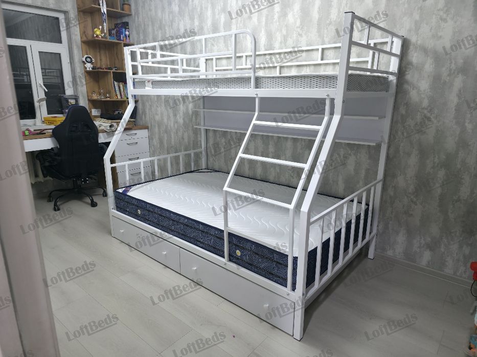 Детская Кровать Двухъярусная ВЕРОНА, матрас, bolalar va kattalar uchun