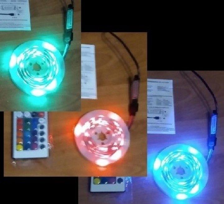 Kit Banda RGB/Led-uri SMD3535 la 5V/5M, controler+telecomanda -din UK