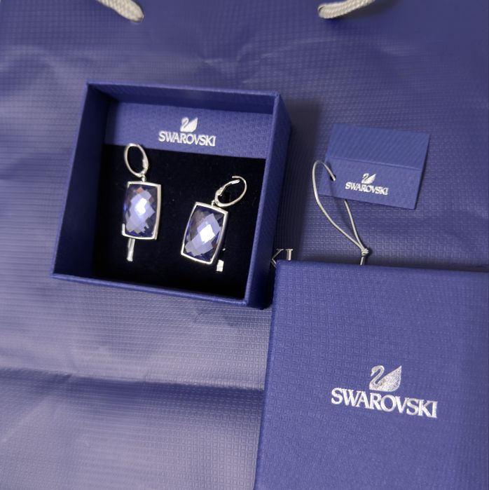 Cercei Swarovski Cristal Tanzanite