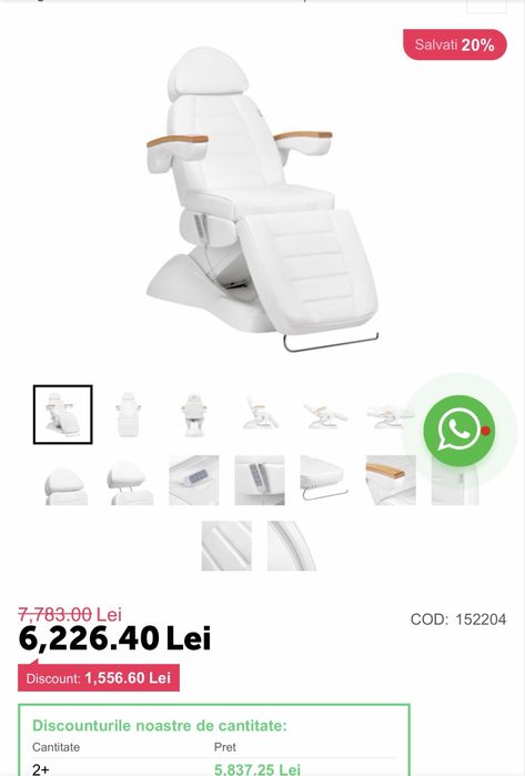 Scaun pedichiura/cosmetica cu incalzire  stare perfecta