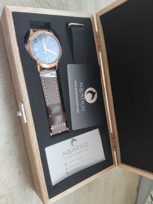 Ceas bronz Aquatico Big Pilot NH37 geam safir