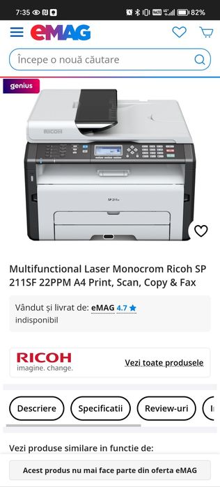 Imprimanta Ricoh (cu scanner si fax)
