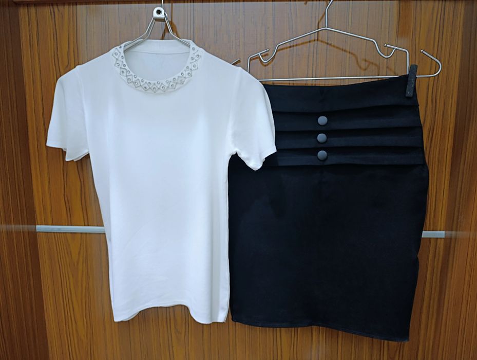 Белая кофта юбка