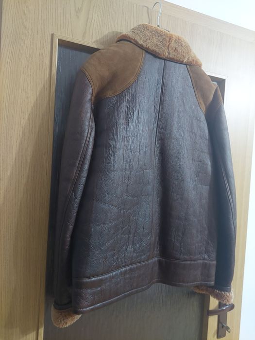 Haina din blana naturala cu fermoar, cojoc bărbați din piele de ovine