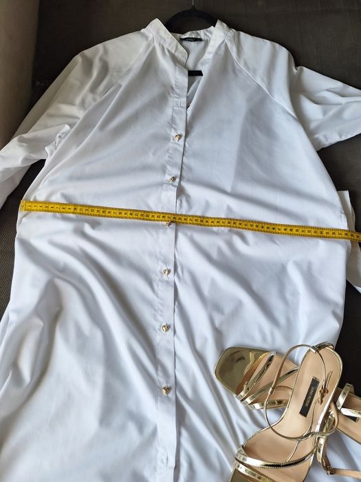 Rochie alba tip camasa tunica Etic