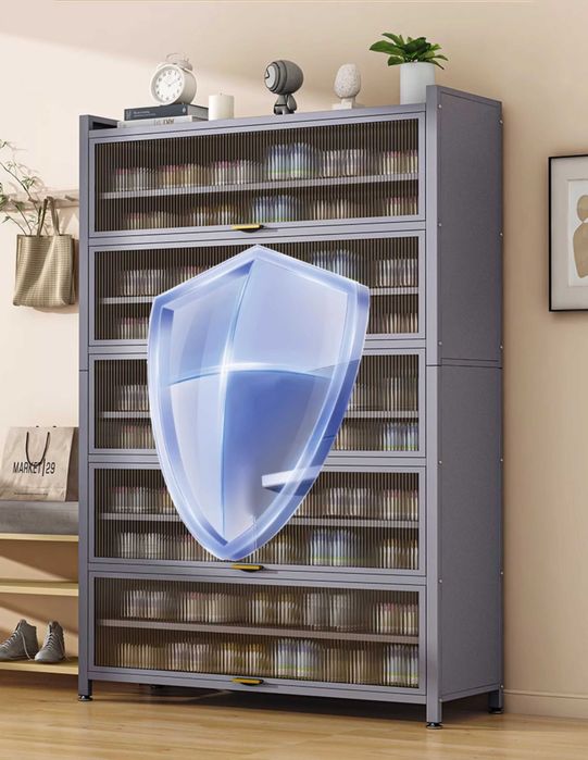 Пылезащищённый металлический шкаф для обуви у входной двери