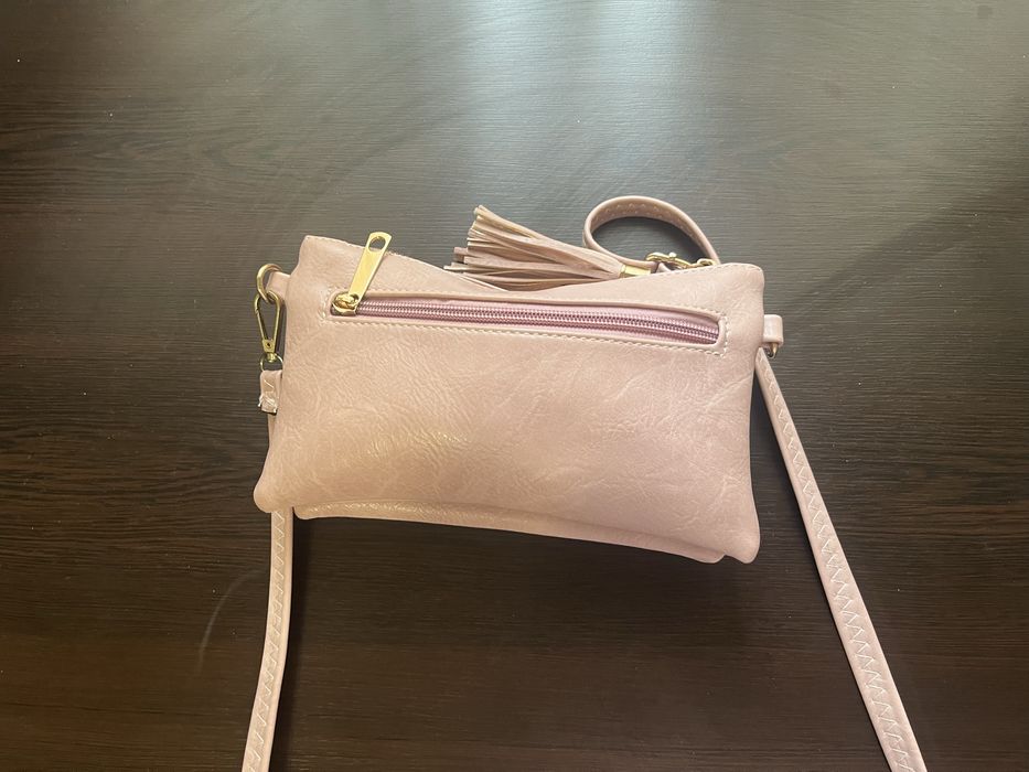 Дамска кожена чанта -пепел от рози