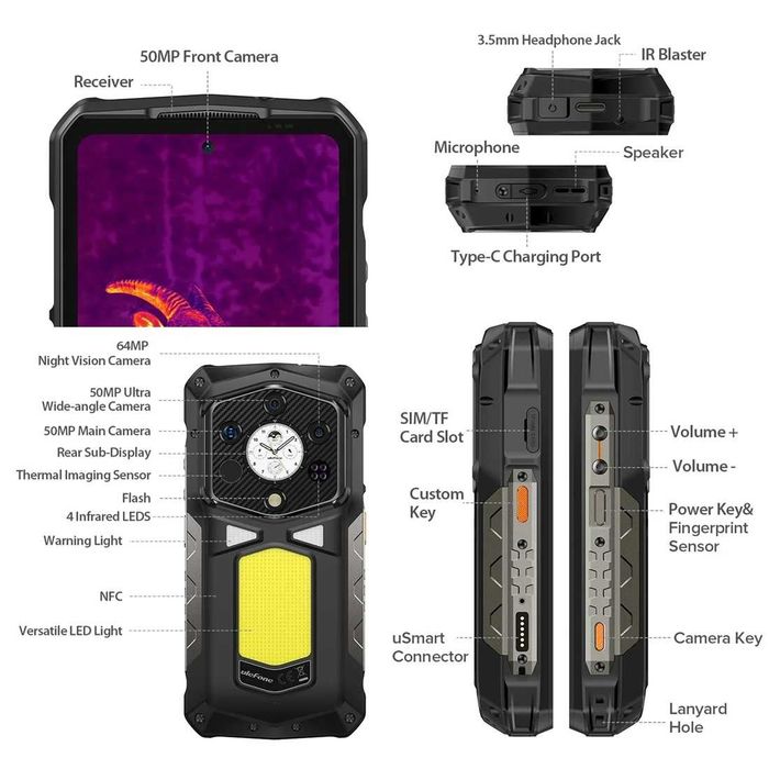 Ulefone Armor 29 Pro Thermal 5G 32GB RAM 512GB ROM с IP68 защита