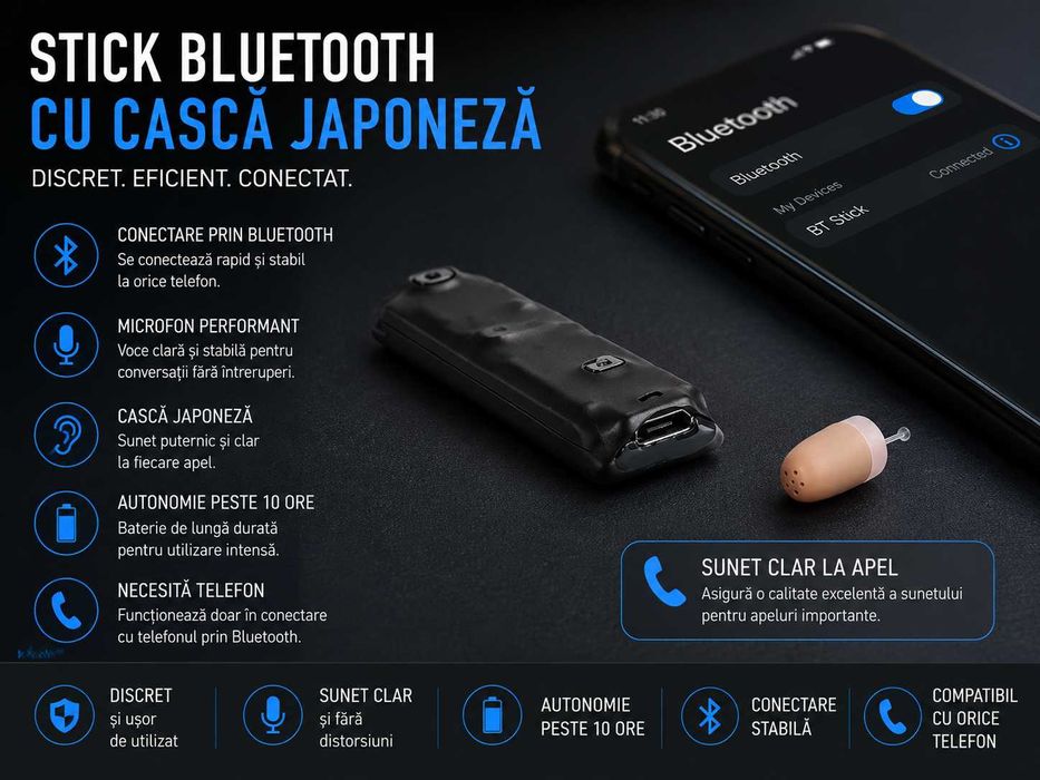 Casca de Copiat japoneza cu STICK Bluetooth Sisteme de Casti de copiat