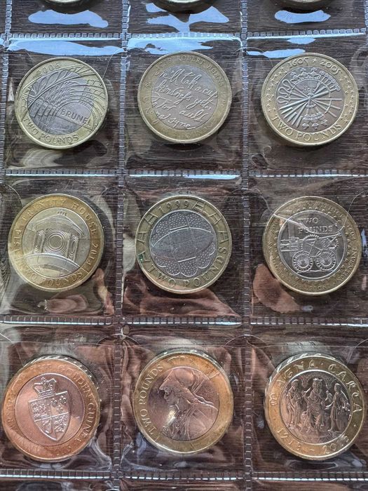 Colecție 20 monede britanice £2 – comemorative, modele diferite