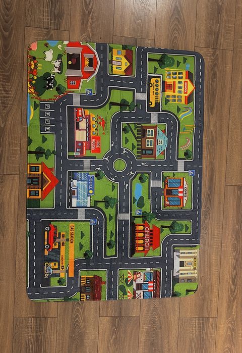 Covor pentru masinuțe , CARS CITY, portabil, 80x120