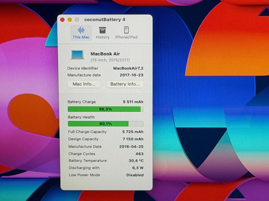 MacBook Air 13 2017`Core i7-5650U/512GB SSD/8GB RAM/Батерия 8ч