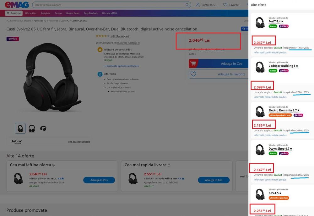 ‼️Noi la cutie JABRA Evolve2 85 PRemiUM GamiNG Sunet Profesional Casti