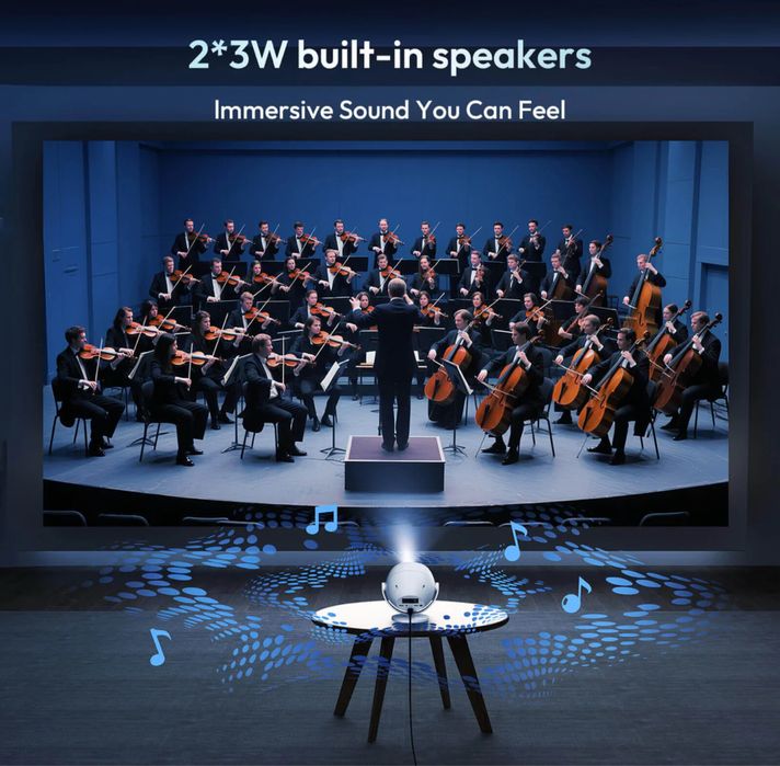 XGODY A2 Gimbal преносим проектор Android 11 WiFi6 Bluetooth