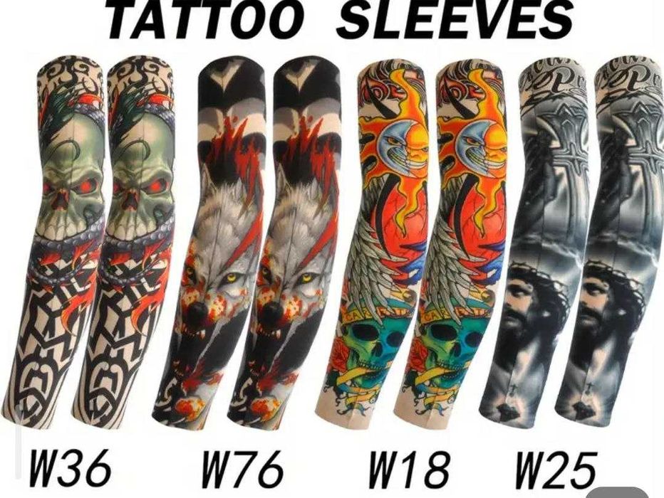 тонкие рукава- имитация тату - черно-белые и цветные-качество-доставка