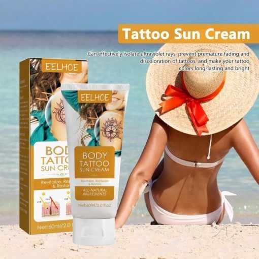 Слънцезащитен крем за татуировки, SPF50, 60 мл, Eelhoe