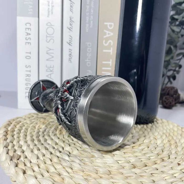 Нова 3D Чаша за Вино със Змия и Бафомет с пентаграм