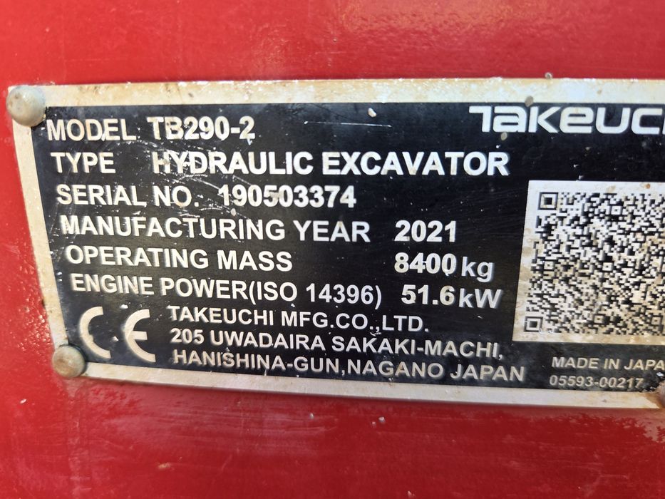 Takeuchi TB 290, 2021 ,