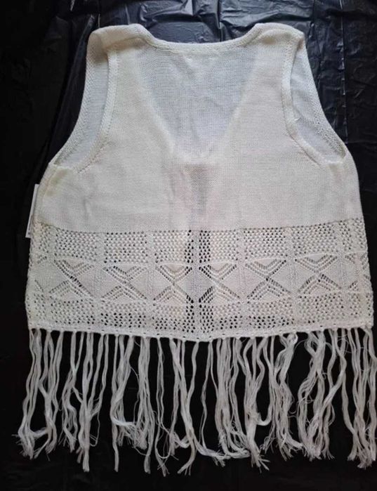 Джегингс / СТРЕЧ Дамски еластичен панталон, S/26 и Плетено  елече XL