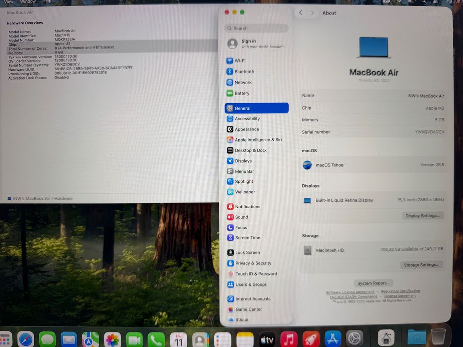 MacBook Air 15" M2 Chip 8-CPU, 10-GPU, 8GB RAM, 256SSD