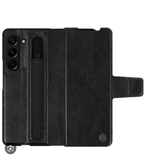 Husa Z FOLD 4 Z FOLD 5 Husa Flip Imitatie Piele Suport Pen Neagra
