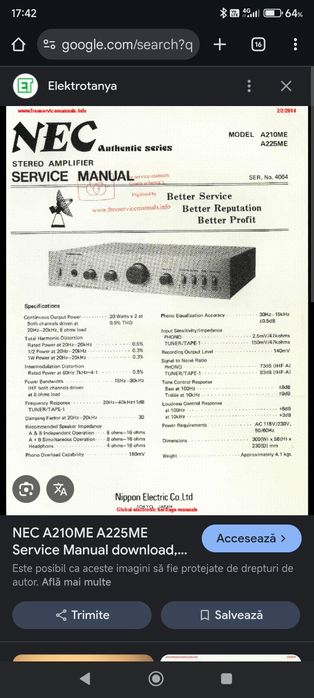 Amplificator Nec A225ME