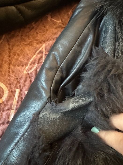 Кожено палто с естествена кожа и косъм