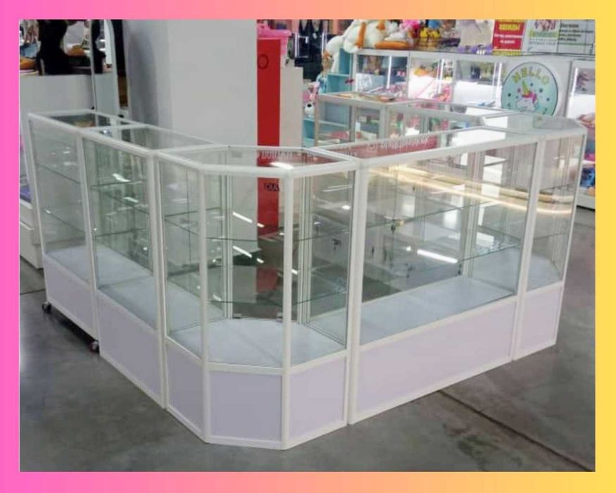 Oynaly prilavkalar, Акция, savdo uskunalari vitrinalar stellajlar